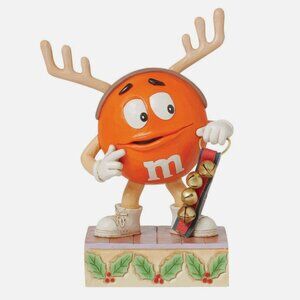 Jim Shore M&M'S Orange M&M With Strand of Bells Figurine 6015682